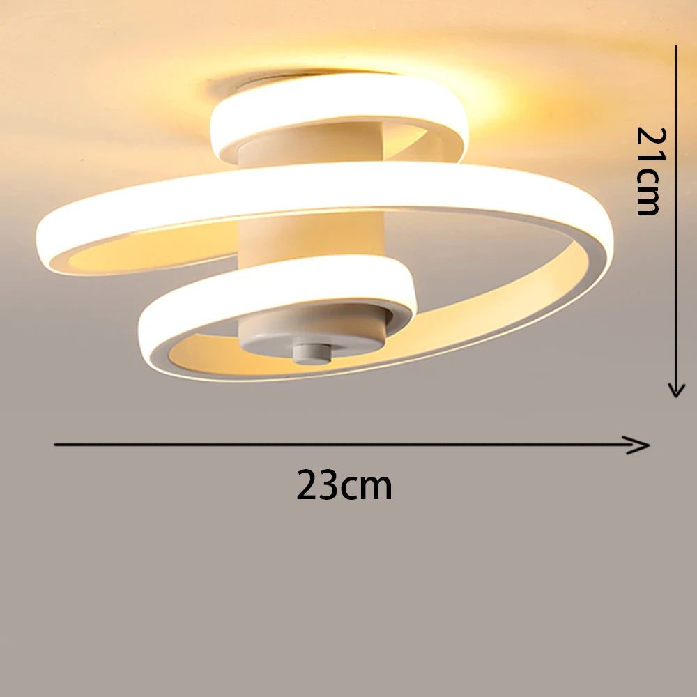 plafonnier led moderne en spirale pour un intérieur minimaliste - vue 8 sur 8