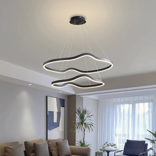 Lustre anneaux déformés design panochas pour intérieur - vue 3 sur 18