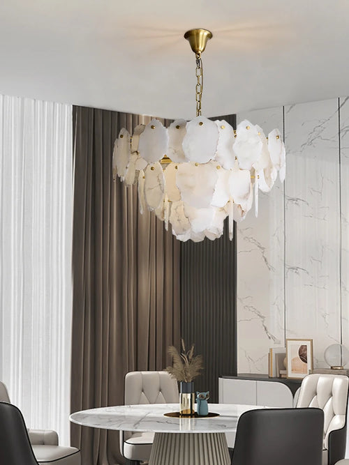 lustre en marbre naturel en cuivre pour décoration intérieure élégante - vue 5 sur 10