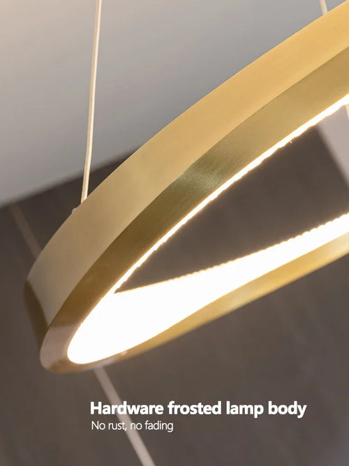 Living room lamps light luxury lamps modern minimalist atmosphere minimalist circle combination hall Italian ring chandelier - vue 6 sur 12