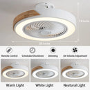 plafonnier en bois avec télécommande et lumière led variable 3 couleurs