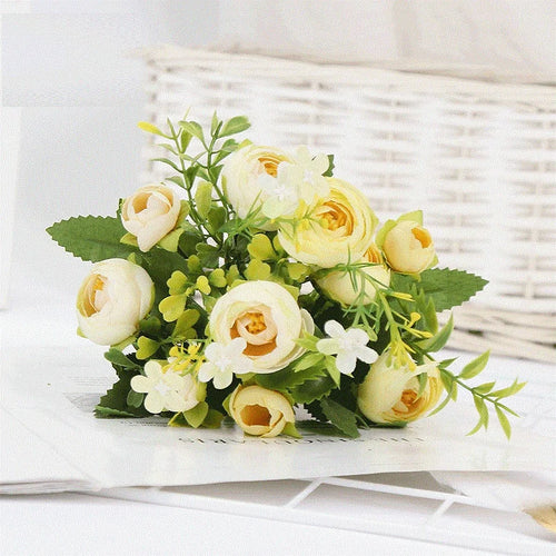 bouquet de roses artificielles en soie pour décoration élégante - vue 11 sur 10