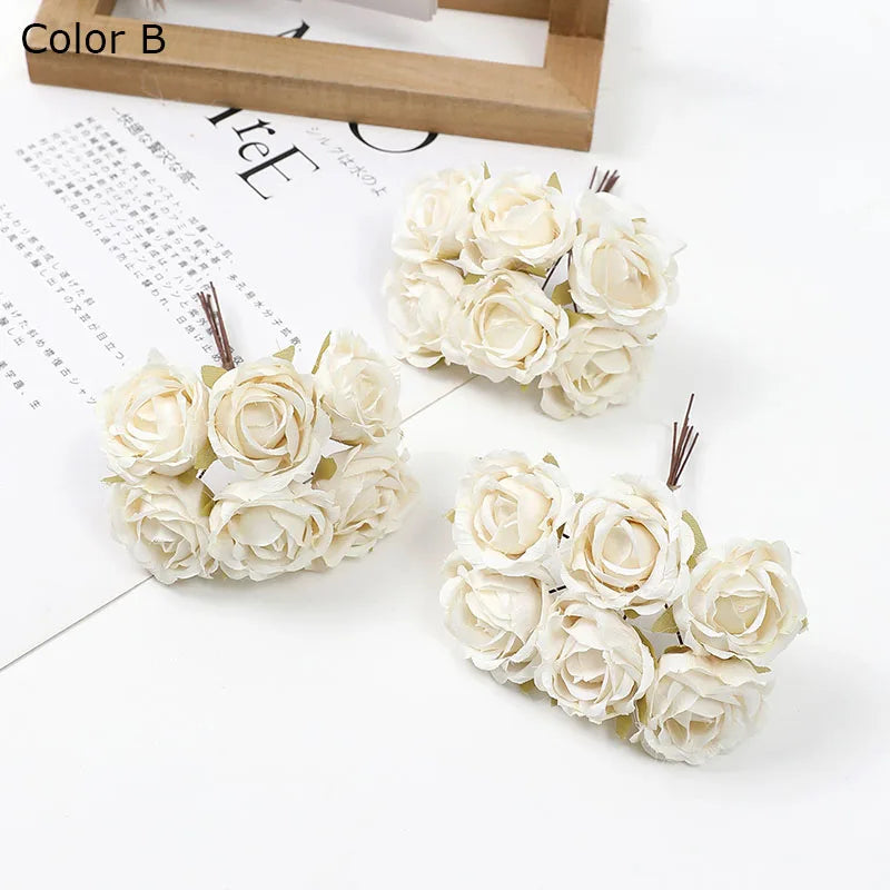 mini bouquet de roses artificielles pour décoration florale - vue 15 sur 15