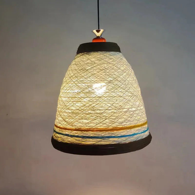 Suspension Bambou rotin lumière lampara Techo bambou paille lustre lumière décoration de la maison Art déco plafond suspension lustre - vue 7 sur 18