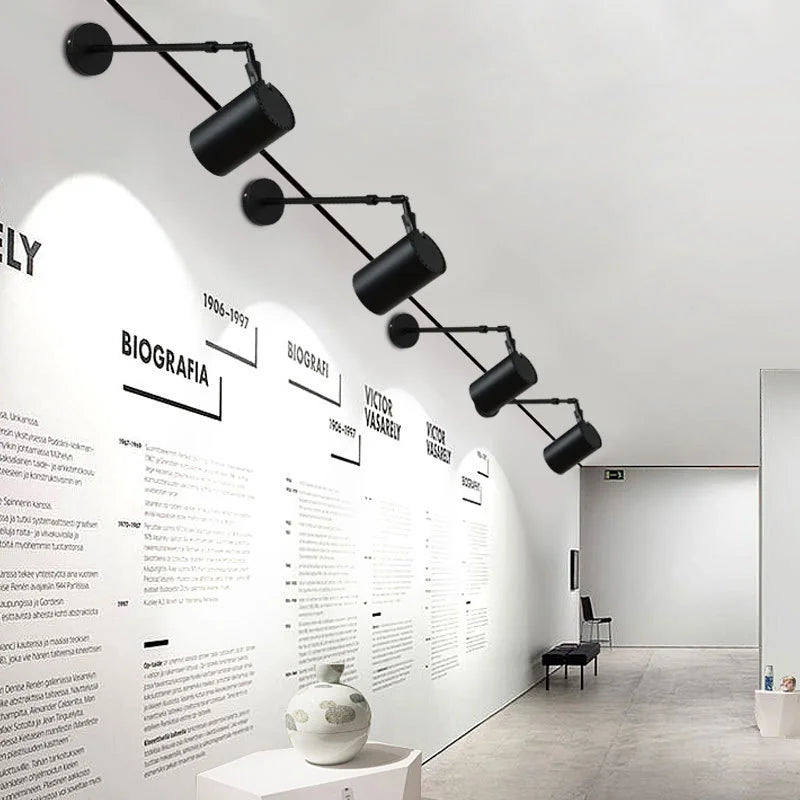 projecteur mural led réglable pour salle d'exposition bras long - vue 5 sur 11