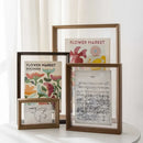 cadre photo double face en bois et acrylique pour bureau