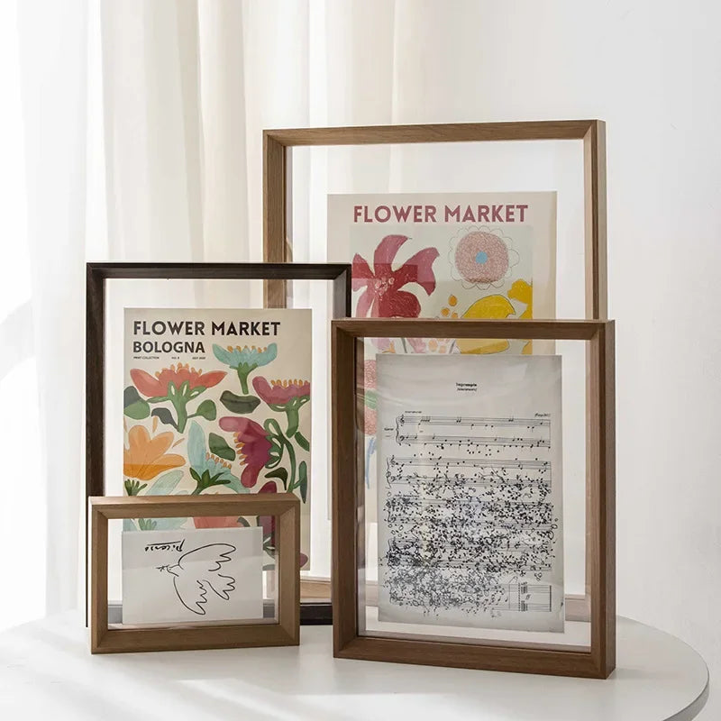 cadre photo double face en bois et acrylique pour bureau - vue 1 sur 10