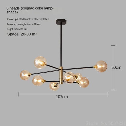 lustre moderne en forme de haricot avec éclairage led suspendu - vue 17 sur 16