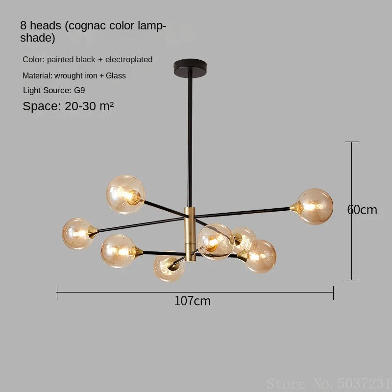 lustre moderne en forme de haricot avec éclairage led suspendu - vue 16 sur 16