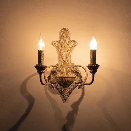applique murale double tête en fer antique rétro américain - vue 3 sur 6