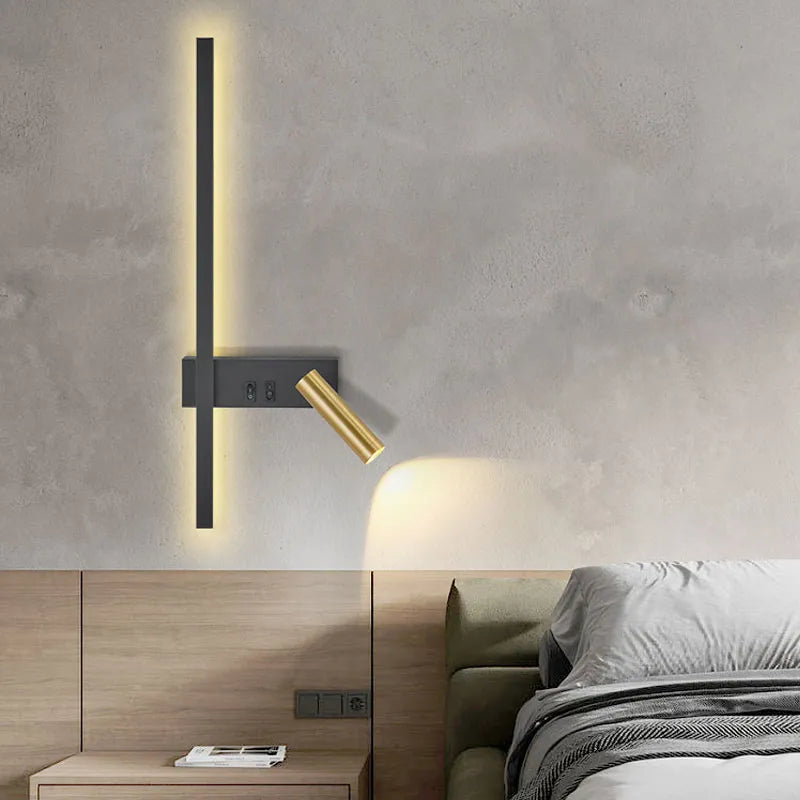 Applique murale noir blanc minimal luxe décor lampe