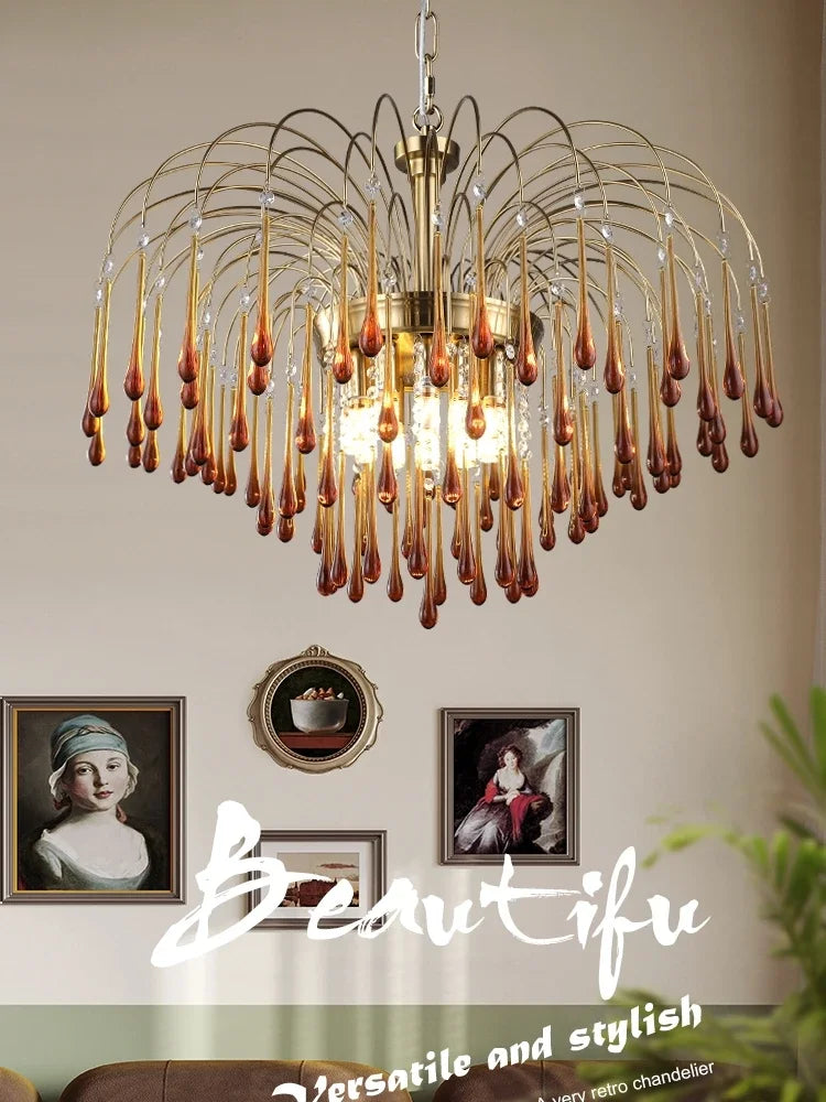 lustre en cristal rétro pour un intérieur romantique et élégant - vue 5 sur 11