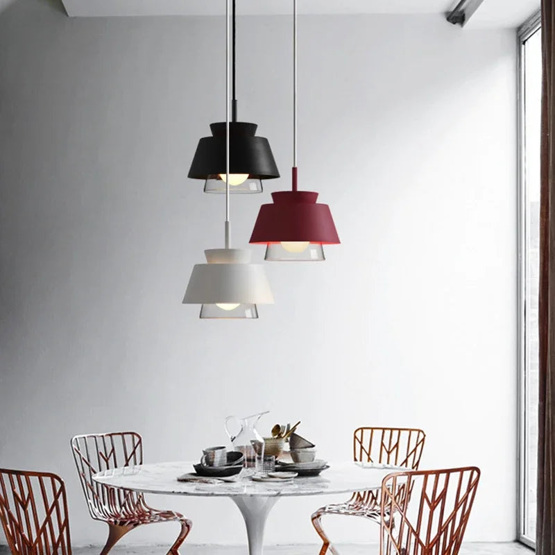 suspension en verre et fer style nordique pour intérieur décoratif - vue 2 sur 13