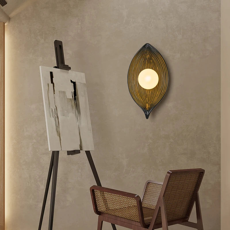 Wabi Sabi-Creative Boat LED Wall Light, Interior Resin Decorative Light, Designer, Hotel, Villa, Cafe, Aisle, G4 - vue 3 sur 9