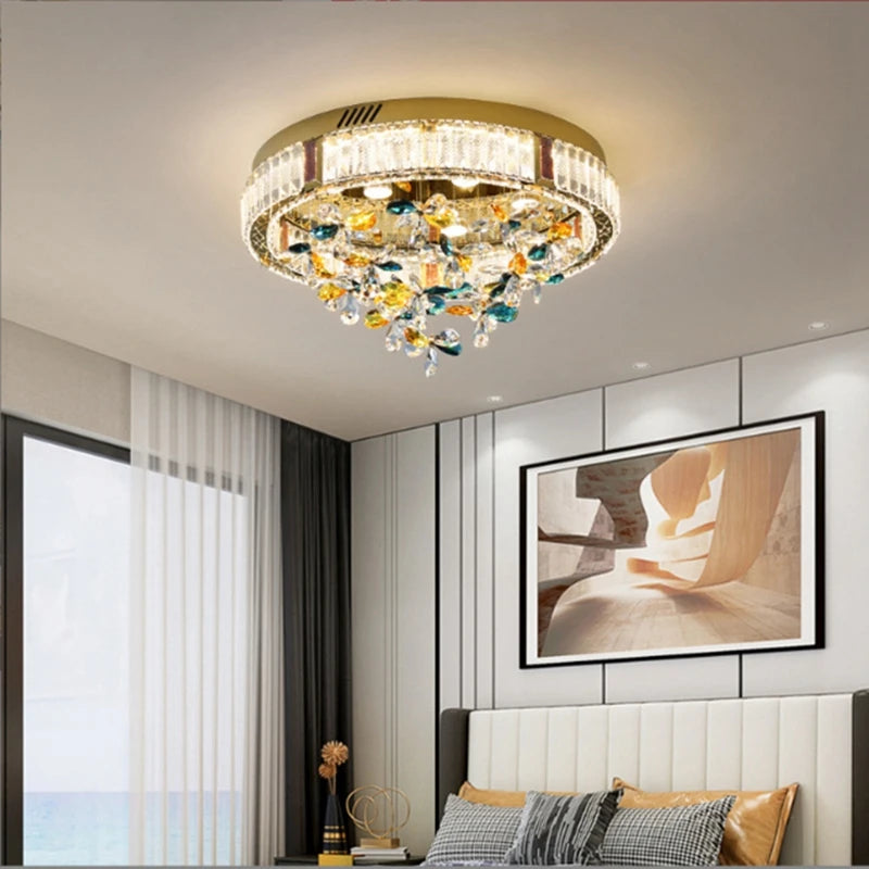 Plafonnier moderne en cristal luxe pour intérieur de villa - vue 3 sur 9