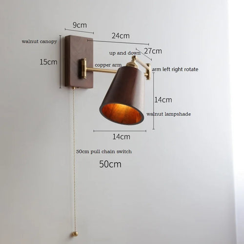 Applique murale LED en bois de frêne et de noyer - vue 12 sur 23