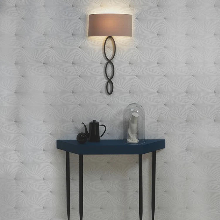 applique murale led en tissu avec cercle créatif en fer - vue 6 sur 9
