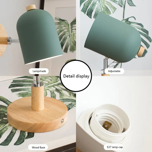 applique murale nordique en fer et bois design moderne - vue 6 sur 19