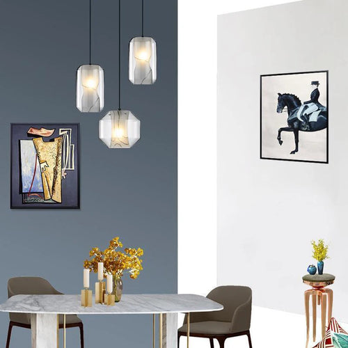 plafonnier led en verre design nordique simple luminaire décoratif intérieur - vue 3 sur 8