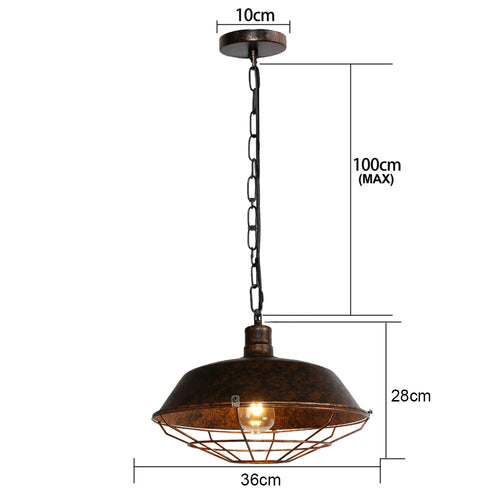 lustre rouille metal plafond maison restaur - vue 13 sur 23