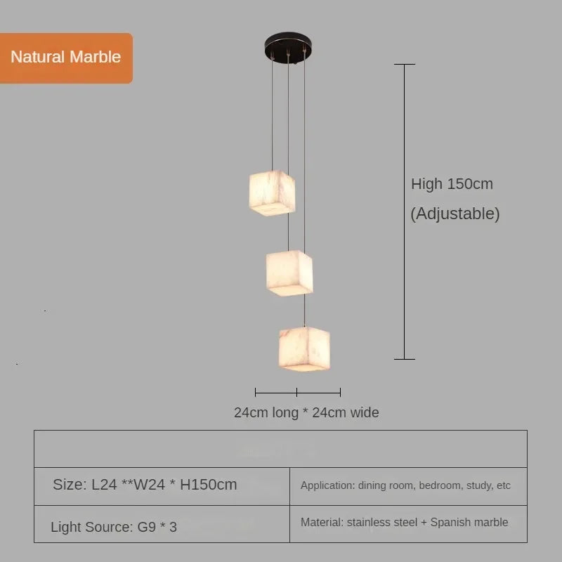 lustre en marbre espagnol style chinois minimaliste pour intérieur élégant - vue 10 sur 15