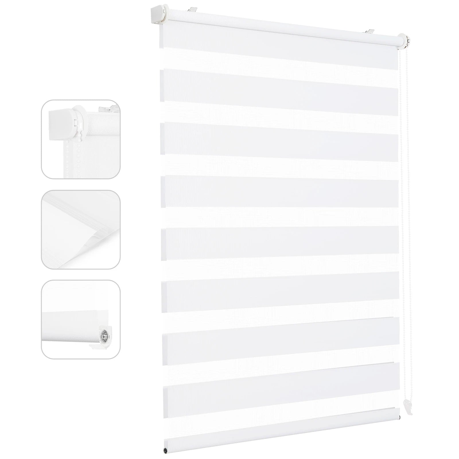 Store enrouleur double sans perçage occultant fenêtre 80cm - vue 7 sur 13