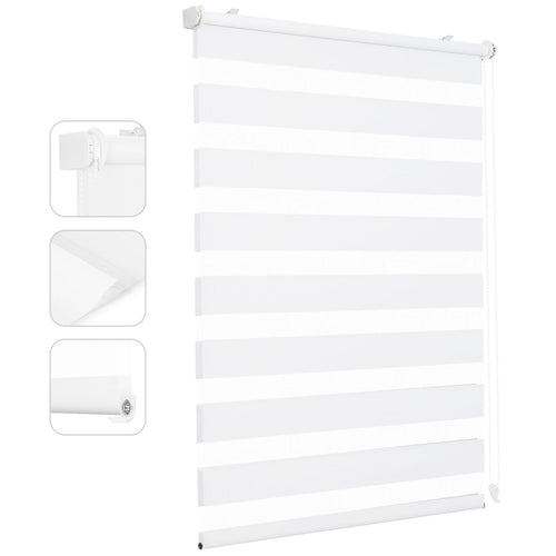 Store enrouleur double sans perçage occultant fenêtre 80cm - vue 8 sur 13