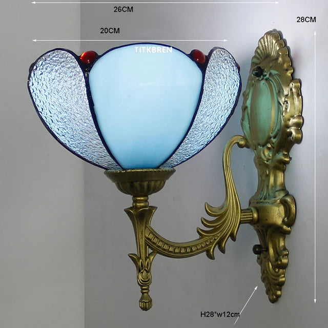 applique murale baroque en verre teinté à fleurs turques - vue 10 sur 18