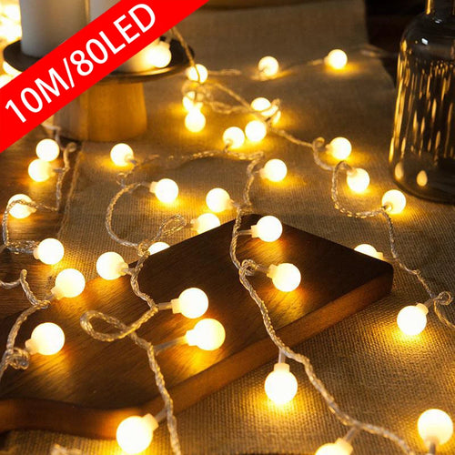 guirlande lumineuse led boule pour extérieur et décorations festives - vue 2 sur 8