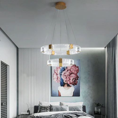 lustre moderne en cristal design nordique pour décoration intérieure - vue 5 sur 10