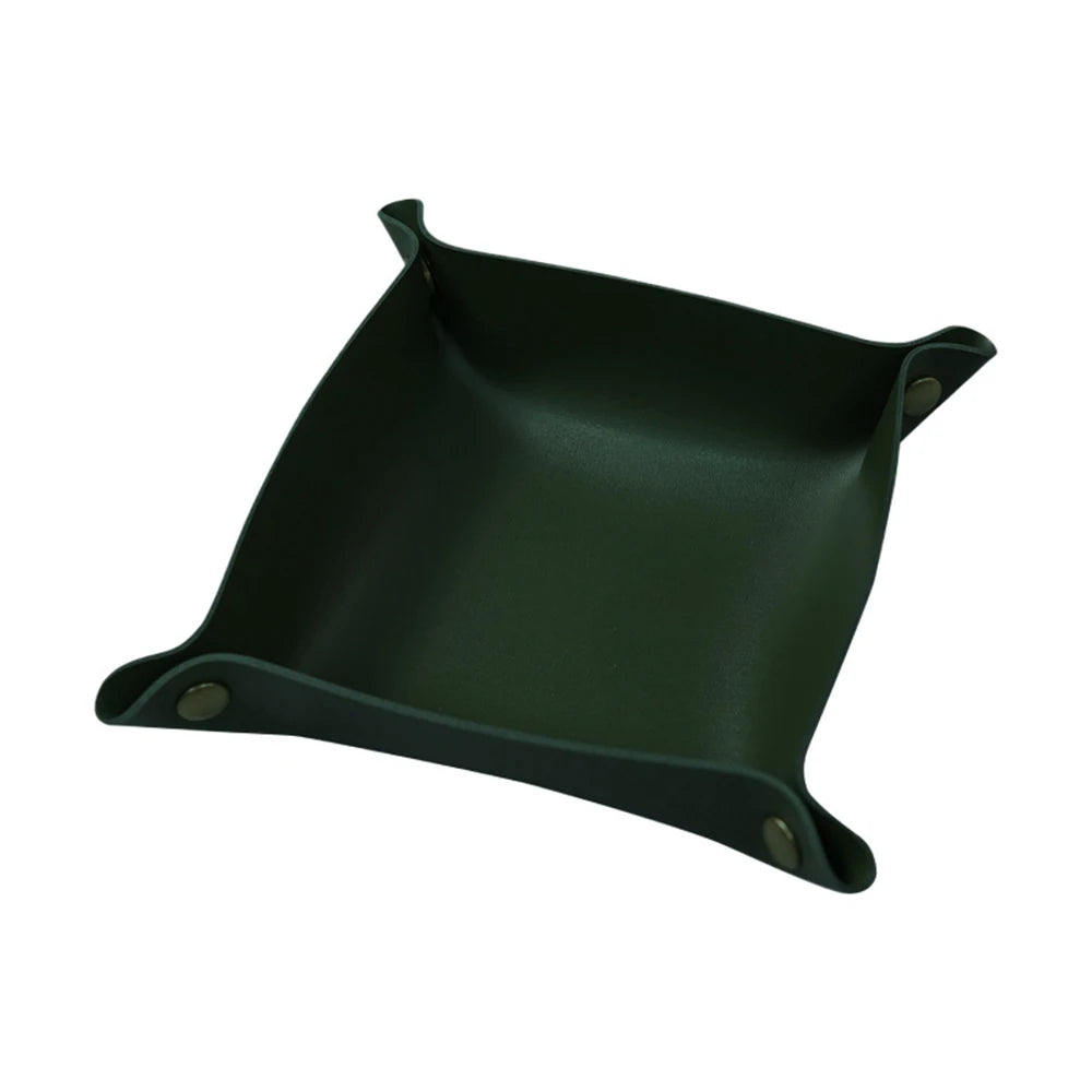plateau pliable en cuir pour rangement divers et décoration - vue 12 sur 13