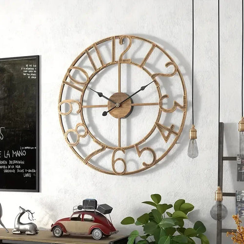 horloge murale rétro en métal décoration créative pour votre intérieur - vue 2 sur 8