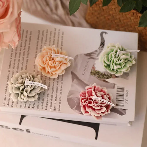 bougie 3d fleur dœillet décoration aromathérapie et cadeaux - vue 3 sur 11