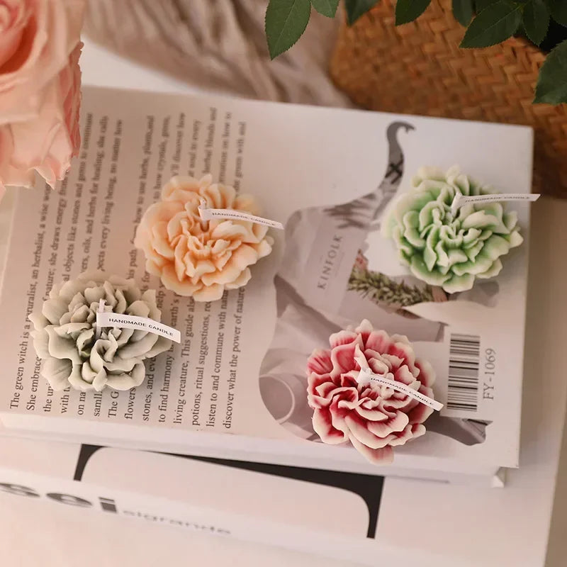 bougie 3d fleur dœillet décoration aromathérapie et cadeaux - vue 3 sur 11