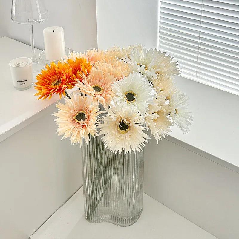 fleur artificielle gerbera pour décoration de mariage et vase - vue 5 sur 11