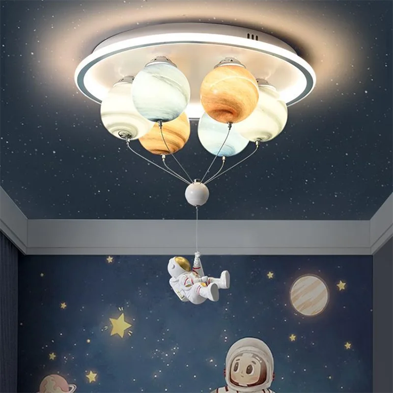 plafonnier dessin animé montgolfière petit ours éclairage enfant - vue 5 sur 8