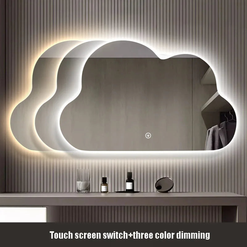 miroir nuage horizontal de luxe avec éclairage led pour maquillage - vue 8 sur 8