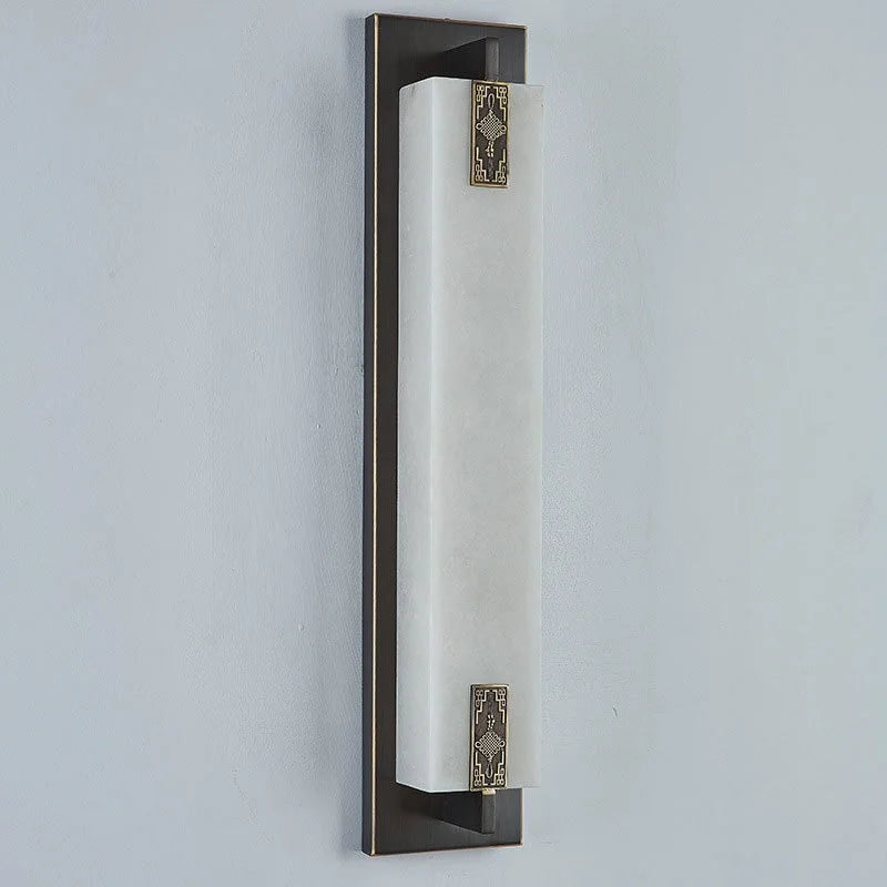 applique murale moderne en marbre chinois avec nœud et lumière led - vue 3 sur 11