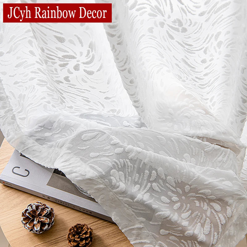 Voilage tulle à motifs décoratifs pour salon chambre - vue 4 sur 7