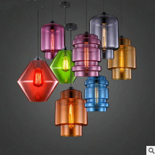 Suspension design en verre coloré Style rétro thème Restaurant Bar vitrail Style ethnique café - vue 3 sur 10