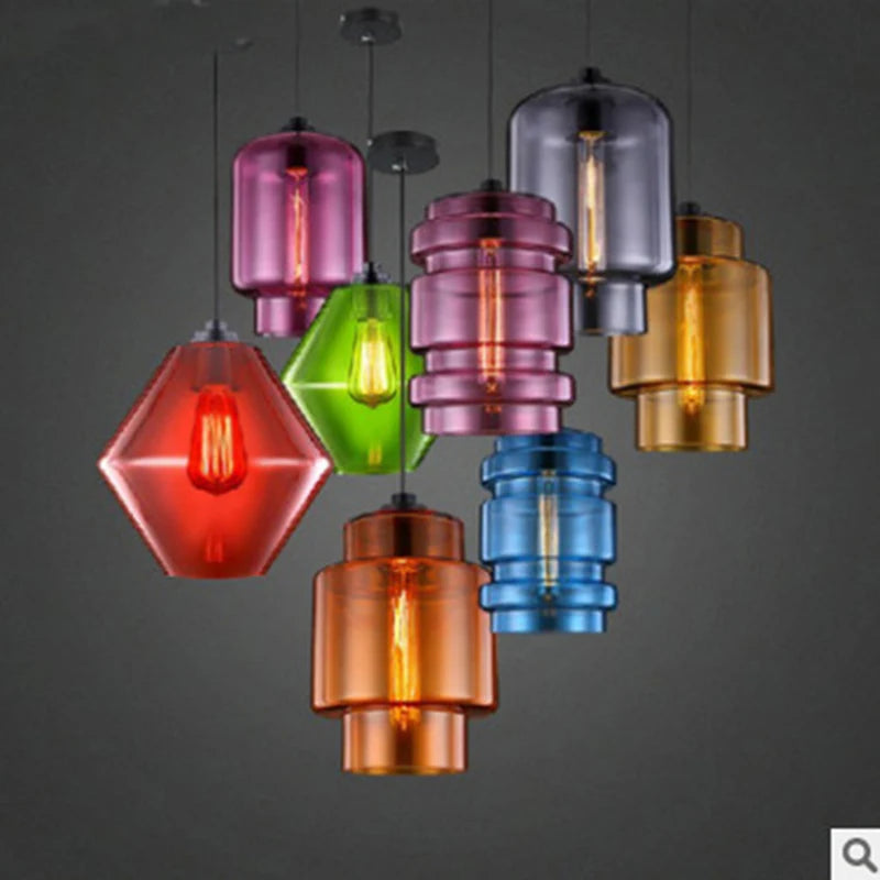 Suspension design en verre coloré Style rétro thème Restaurant Bar vitrail Style ethnique café - vue 3 sur 10