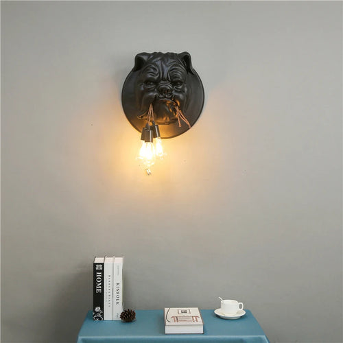 applique murale en résine décorative avec tête de chien nordique - vue 5 sur 8