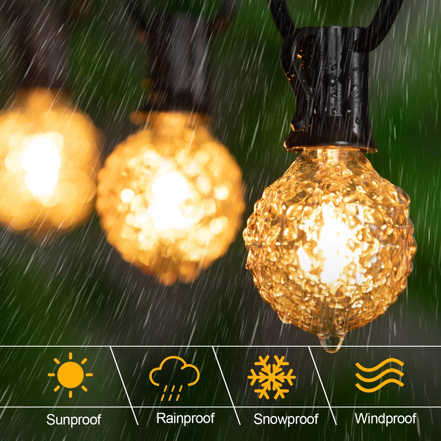 guirlande lumineuse d'extérieur connectable décorative pour jardin noël - vue 5 sur 7