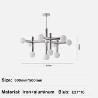 lustre chrome au design artistique pour éclairage d'intérieur