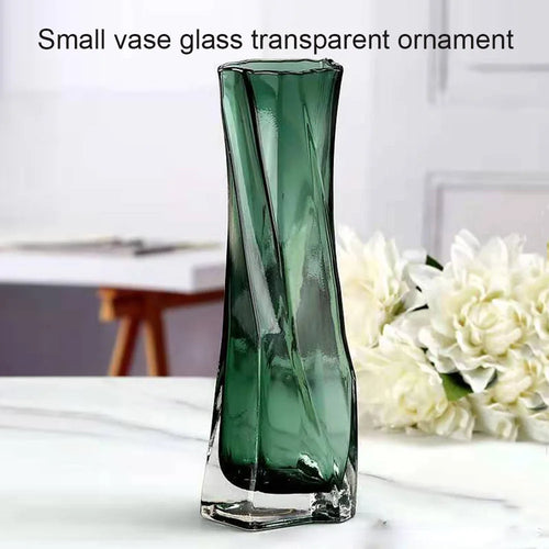 pot de fleurs en verre torsadé design artistique pour plantes d'intérieur - vue 4 sur 9