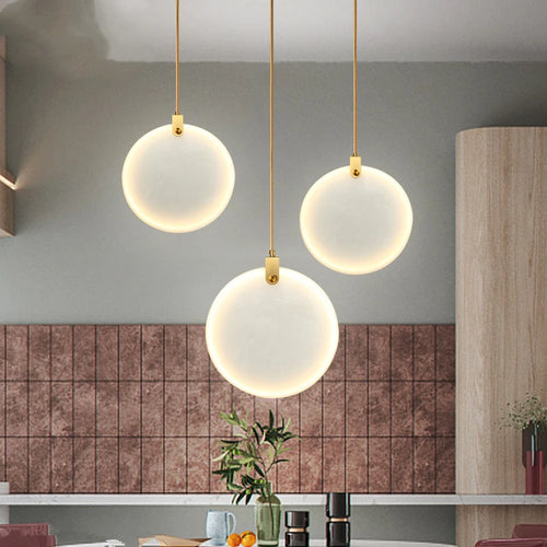 lustre moderne en marbre créatif led imitation luxe - vue 2 sur 10