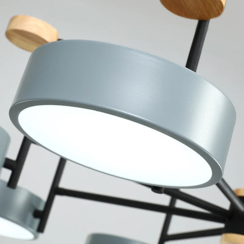 lustre en fer et bois acrylique style nordique décoration intérieure - vue 7 sur 6