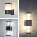 E27 LED applique extérieure capteur haut vers le bas verre aluminium étanche jardin lumière couloir rue extérieur applique murale 110V 220V