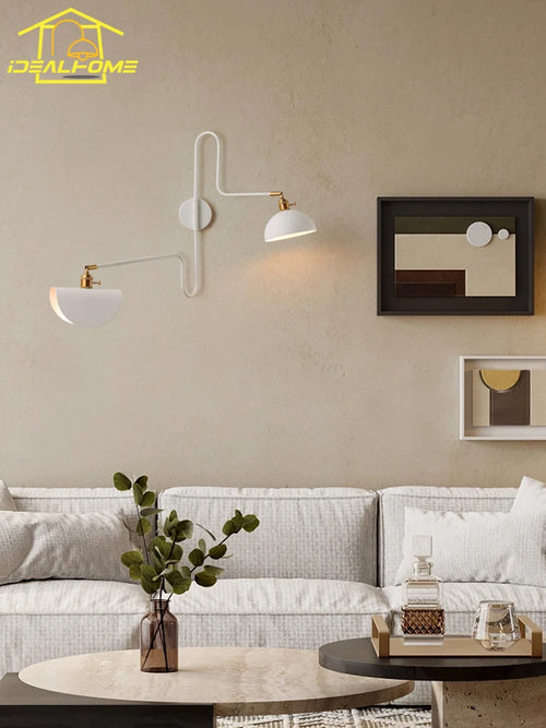 applique murale design industrielle bras pivotant avec interrupteur - vue 5 sur 8