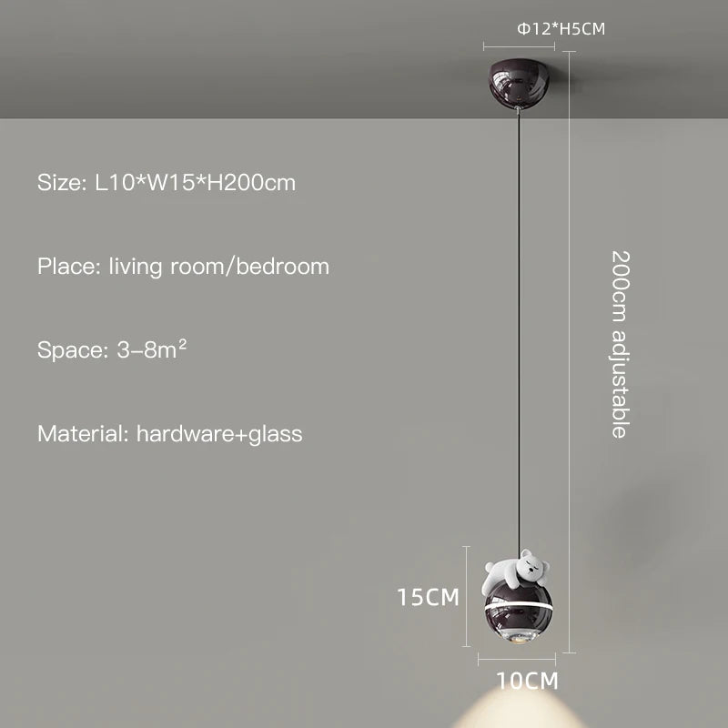 lustre moderne led design astronaute petites suspension - vue 12 sur 18
